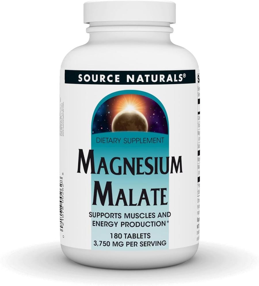 Source Naturals Magnesium Malate Tablets (3750mg, 180 Pieces)