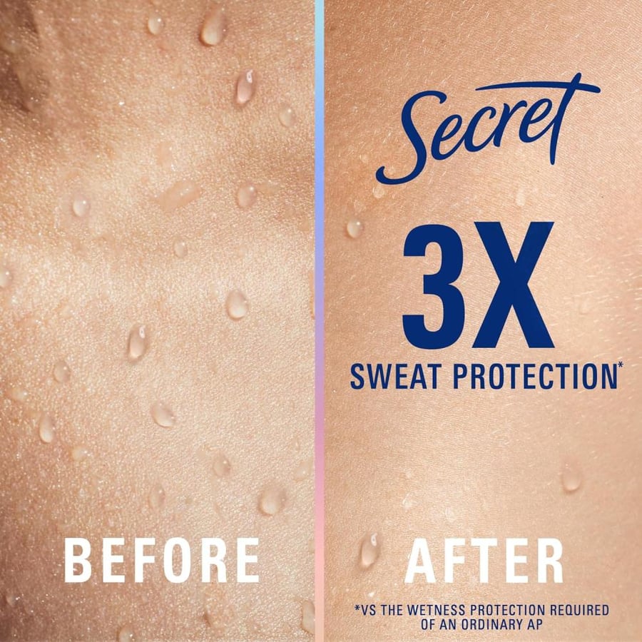 Secret Clinical Strength Antiperspirant Deodorant for Women, 3X Stress Protection, 72hr Sweat & Odor Protection, PH Balancing Minerals, Soft Solid, Light & Fresh Scent, 2.6 oz