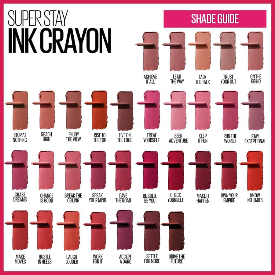 Maybelline New York Super Stay Ink Crayon Lipstick Makeup, Precision Tip Matte Lip Crayon with Built-in Sharpener, Longwear Up To 8Hrs, Stay Exceptional, Purple Beige, 1 Count