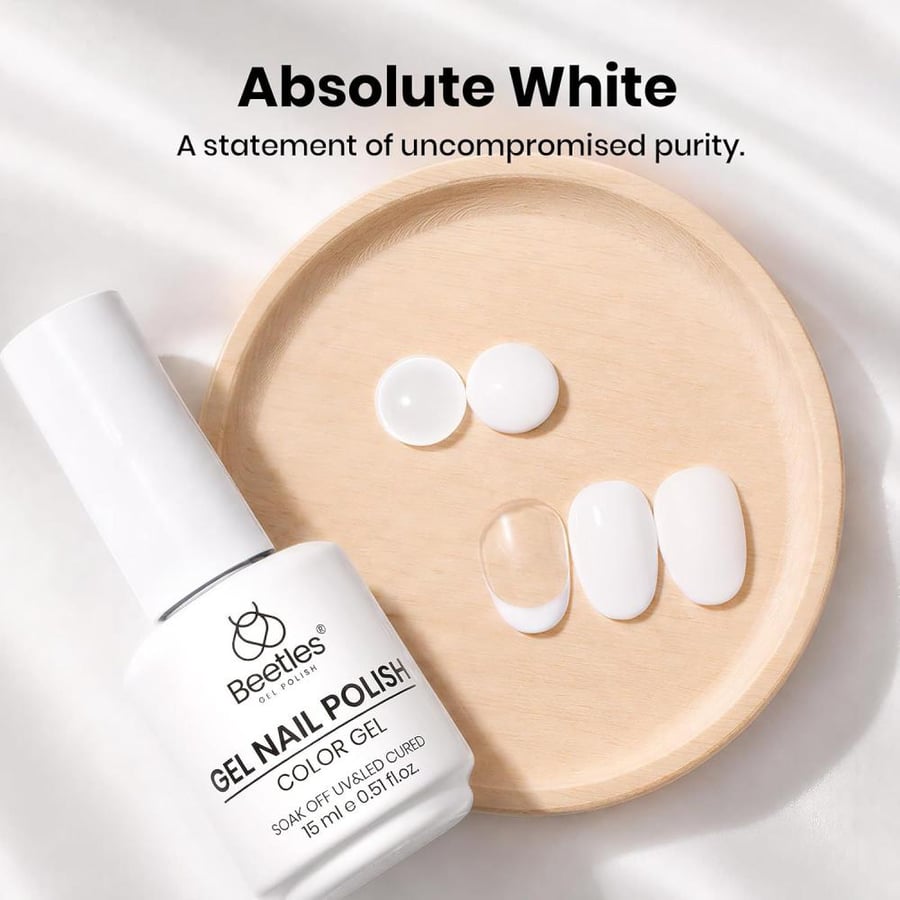 Beetles White Gel Nail Polish,15ml Winter Soak Off UV Gel Polish French Nail Art Manicure Salon DIY Design at Home Gift for Women