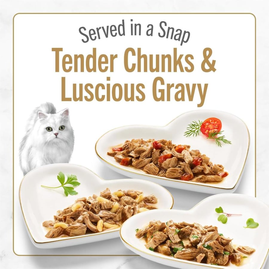 Purina Fancy Feast Gourmet Wet Cat Food Variety Pack, Petites Gravy Collection, Break-Apart tubs, 48 Servings - (24) 2.8 oz. Tubs