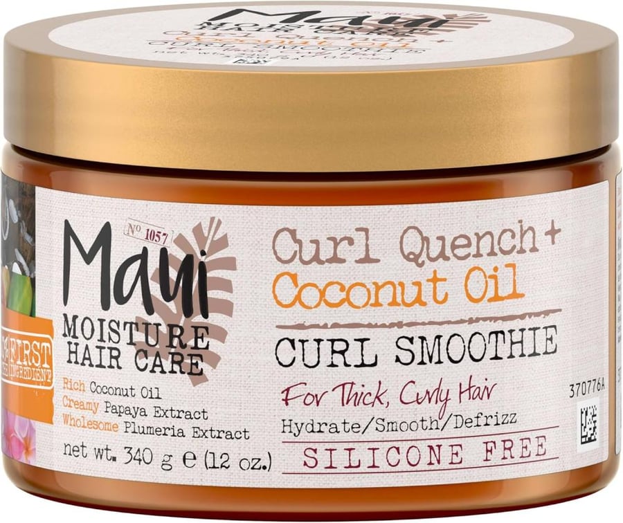 Curl Quench Coconut Oil Curl Smoothie with papaya oil and Plumeria extract Silicon Free