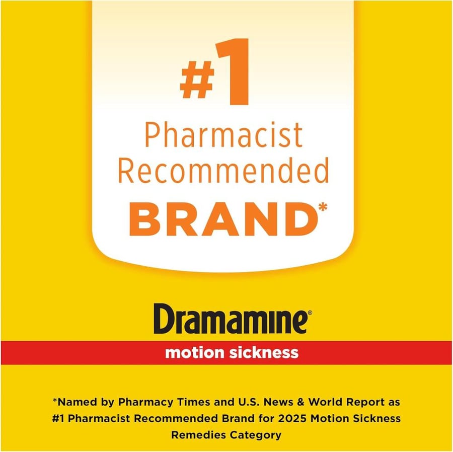 Dramamine All Day Less Drowsy Motion Sickness Relief, 8 Tablets