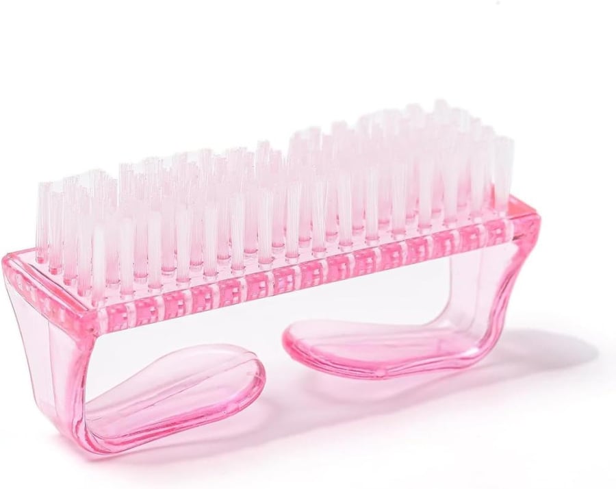 Handle Grip Nail Brush, Fingernail Scrubbing Cleaner, Pedicure Brush for Toes and Nails, Pink