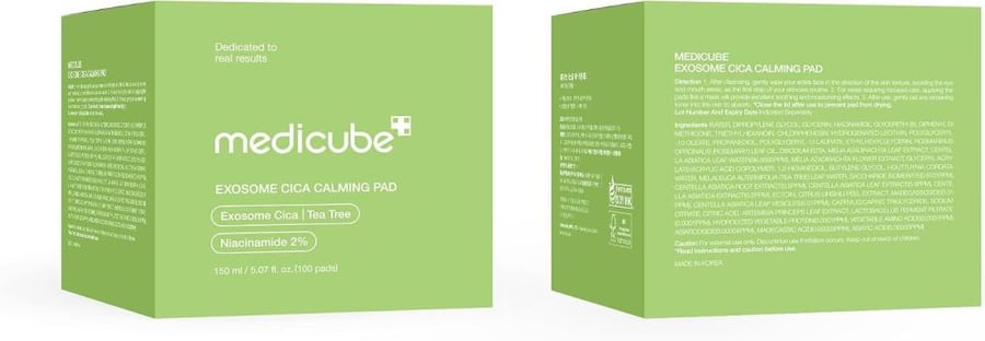 medicube Exosome Cica Tea Tree Soothing Toning Pads For Sensitive With Centella Asiatica Help Reduce Redness And Skin Rashes (100 Lozenges)
