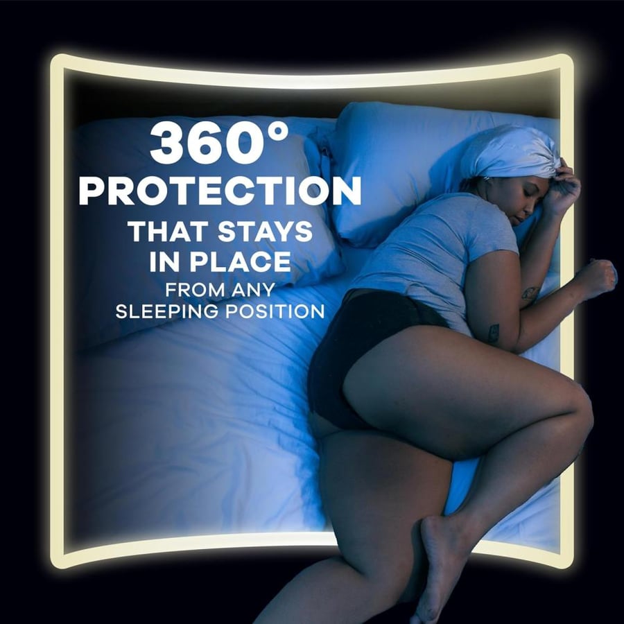 Always Zzzs Overnight Disposable Period Underwear for Women, Size Large, Black Period Panties, Leakproof, Large, 14 Count