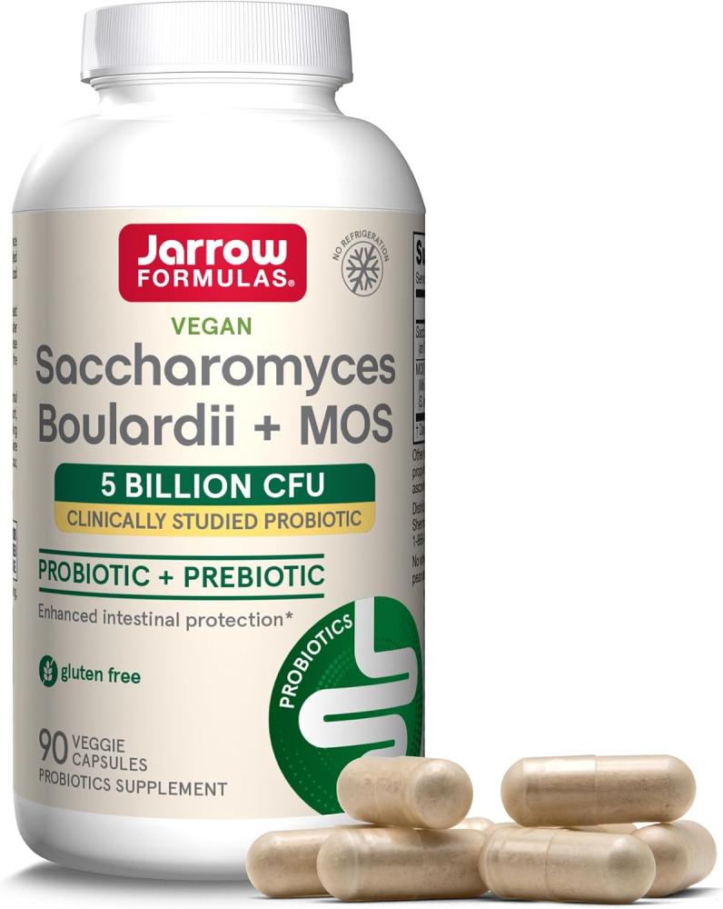 Jarrow Formulas, Saccharomyces Boulardii and MOS, 5 Billion, 90 Veggie Caps