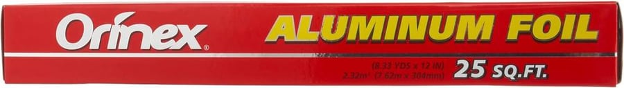 Orinex Aluminum Foil Standard 25 Ft , Silver