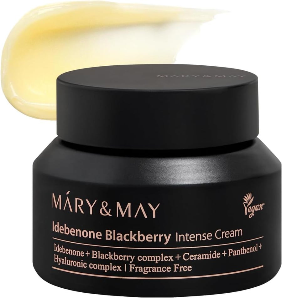 Mary&May Idebenone Blackberry Complex Intense Cream 70g 2.46 Fl Oz, Aging Control, Firming, Skin Tone Up, Skin Barrier, Ceramide, Korean Skincare, marynmay