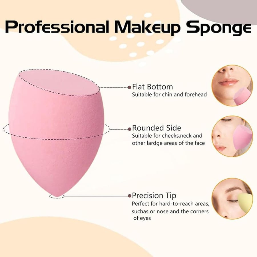 ToolHouse Makeup Sponge Set for Dry & Wet Use, 11 Pcs Multi Colored Soft Beauty Sponges, Foundation Blending Sponge for Liquid, Powder, Concealer and Cream, Makeup Tools (Pink)
