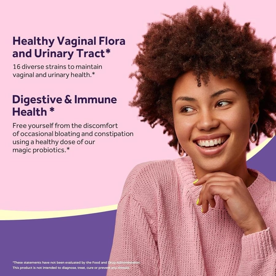 Doctor's Recipes Women’s Probiotic, 60 Caps 50 Billion CFU 16 Strains, with Organic Prebiotics Cranberry, Digestive Immune Vaginal & Urinary Health, Shelf Stable, Delayed Release, No Soy Gluten Dairy