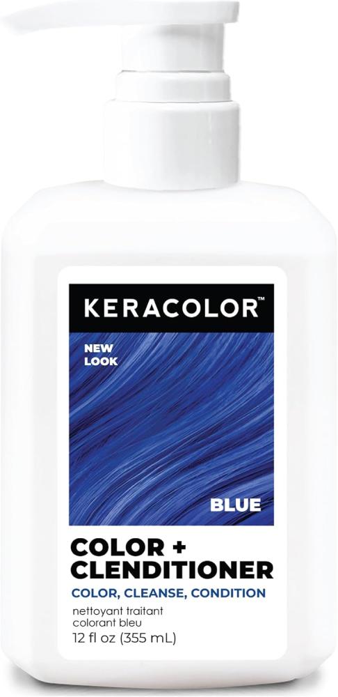 Keracolor Clenditioner BLUE Hair Dye - Semi Permanent Hair Color Depositing Conditioner, Cruelty-free, 12 Fl. Oz.