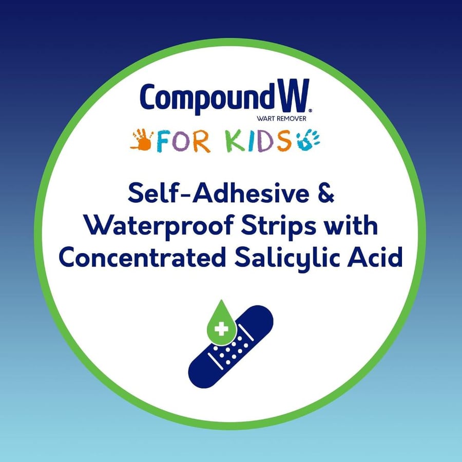 Compound W Kids One Step Wart Remover, 10 Medicated Strips, Pack of 2