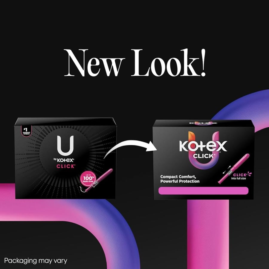U by Kotex Tampons, Click Compact, Super Absorbency, Unscented, 45 Count