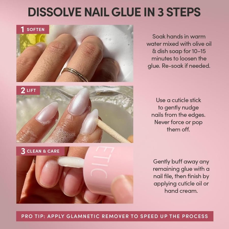 Glamnetic Super Strong Brush On Nail Glue | Brush Tip Applicator, Mess Free, Travel Friendly, Vegan | Durable & Long-Lasting | .24 fl. oz.