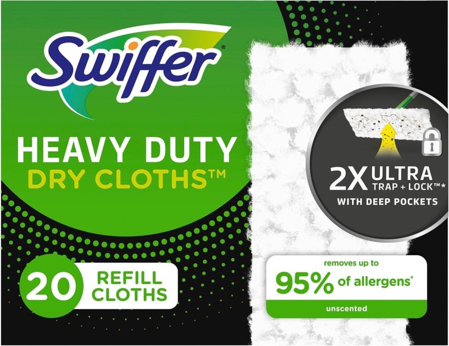 Swiffer Sweeper Heavy Duty Mop Pad Refills for Floor Mopping and Cleaning, All Purpose Multi Surface Floor Cleaning Product, 20 Count, 2 Pack