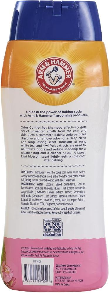 Arm & Hammer Super Deodorizing Shampoo for Dogs | Odor Eliminating Dog Shampoo for Smelly Dogs & Puppies With Arm & Hammer Baking Soda | Kiwi Blossom Scent, 20 Fl Oz