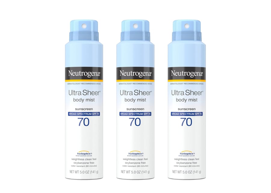 نيوتروجينا الترا شير الجسم الضباب واقية من الشمس SPF رش واسعة الطيف 70 خفيفة الوزن وغير دهني ومقاومة للماء النفط خالية كوميدوغينيك 5 أوقية حزمة 3 5.0