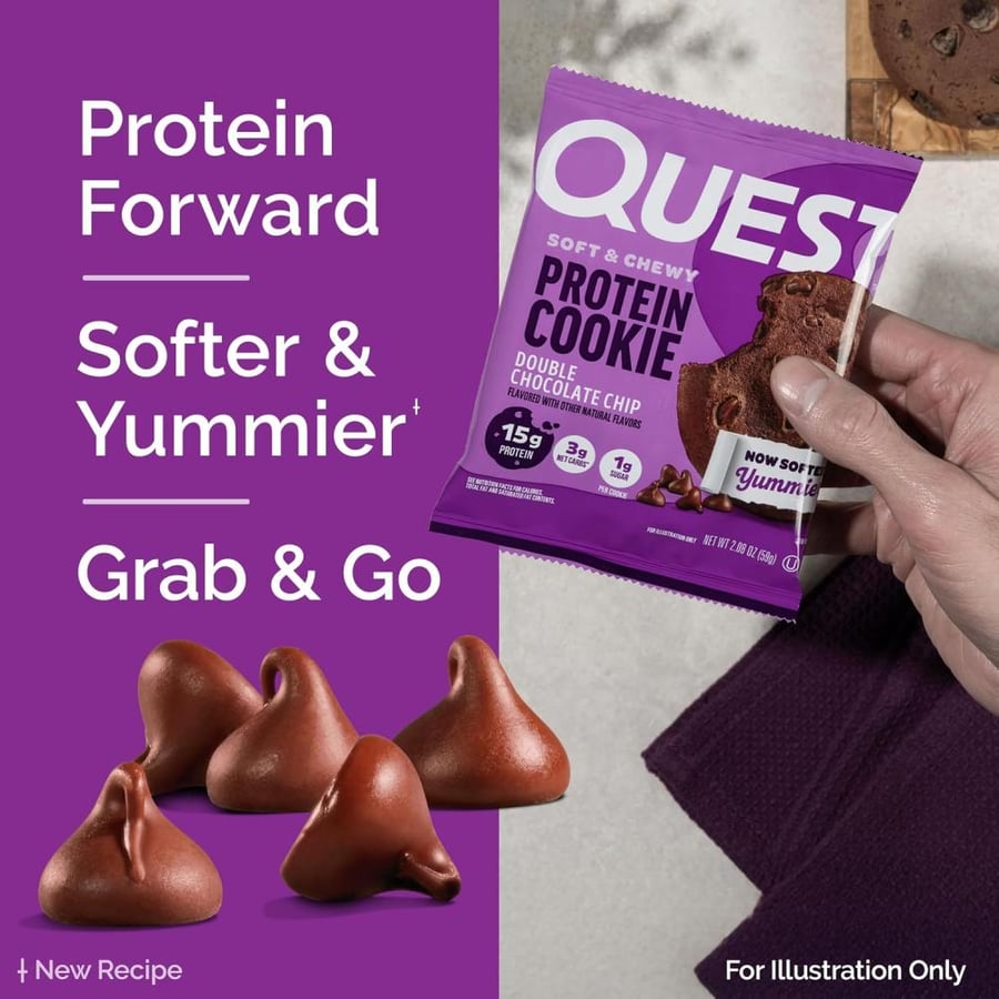 Quest Nutrition Double Chocolate Chip Protein Cookie, 12 X 59G - Pack Of 1