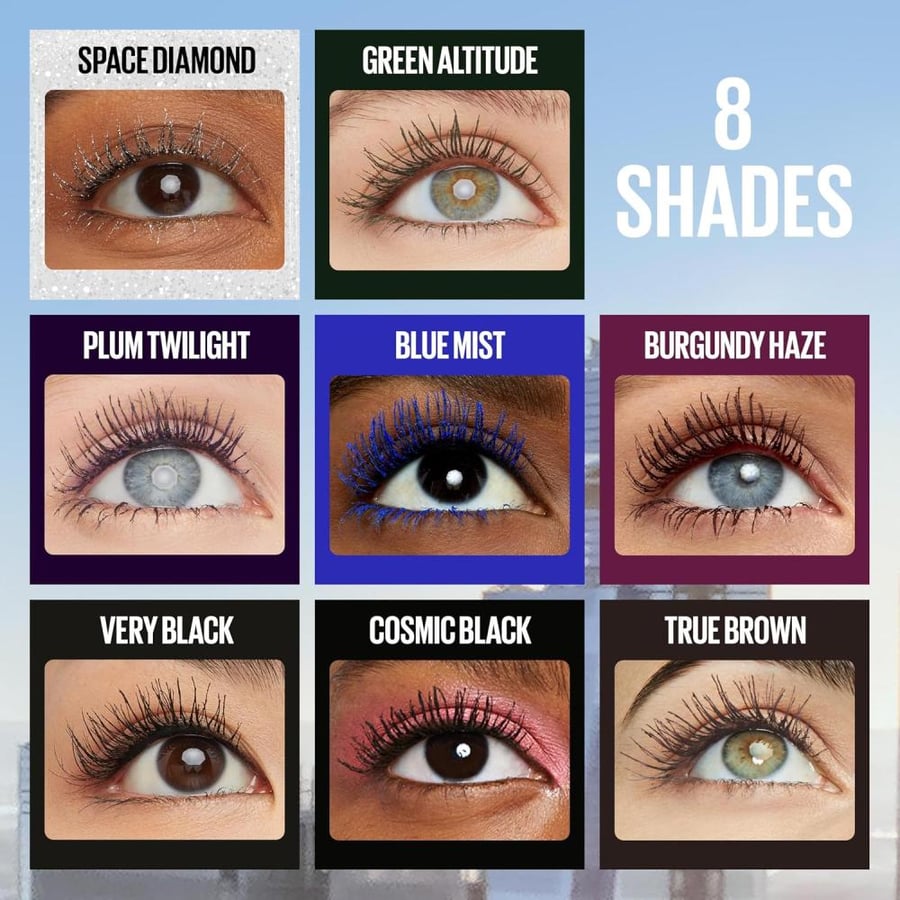 Maybelline Sky High Washable Mascara Makeup, Volumizing Mascara, Buildable, Lengthening Mascara, Defining, Curling, Multiplying, Washable Very Black, 0.2 fl. oz.