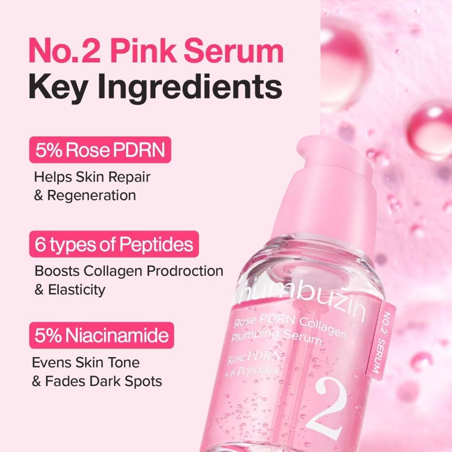 Numbuzin No. 2 Rose PDRN Collagen Plumping Serum 30ML
