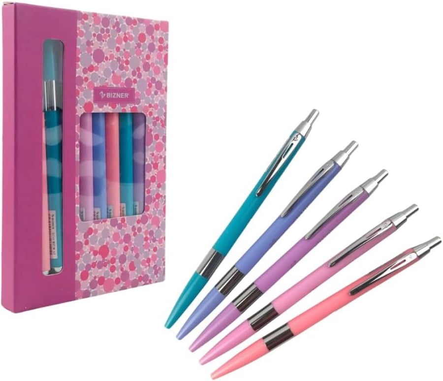Flexoffice Bizner BIZ-09 Ballpoint Pen Set 10-Pieces, Blue
