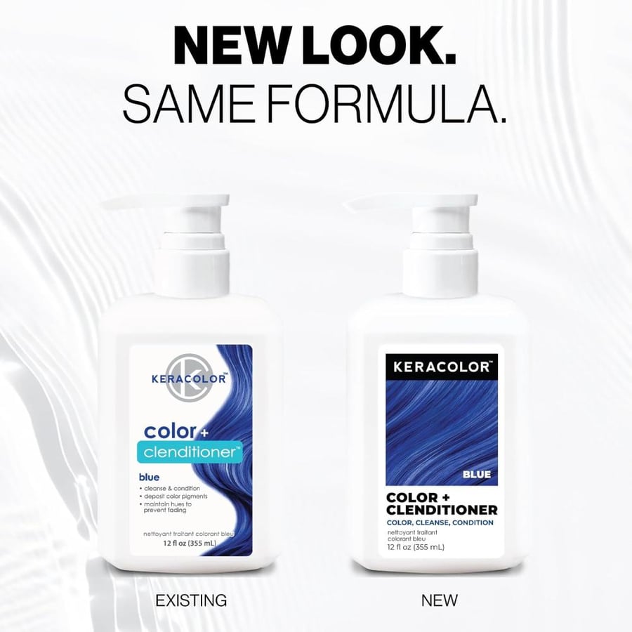Keracolor Clenditioner BLUE Hair Dye - Semi Permanent Hair Color Depositing Conditioner, Cruelty-free, 12 Fl. Oz.