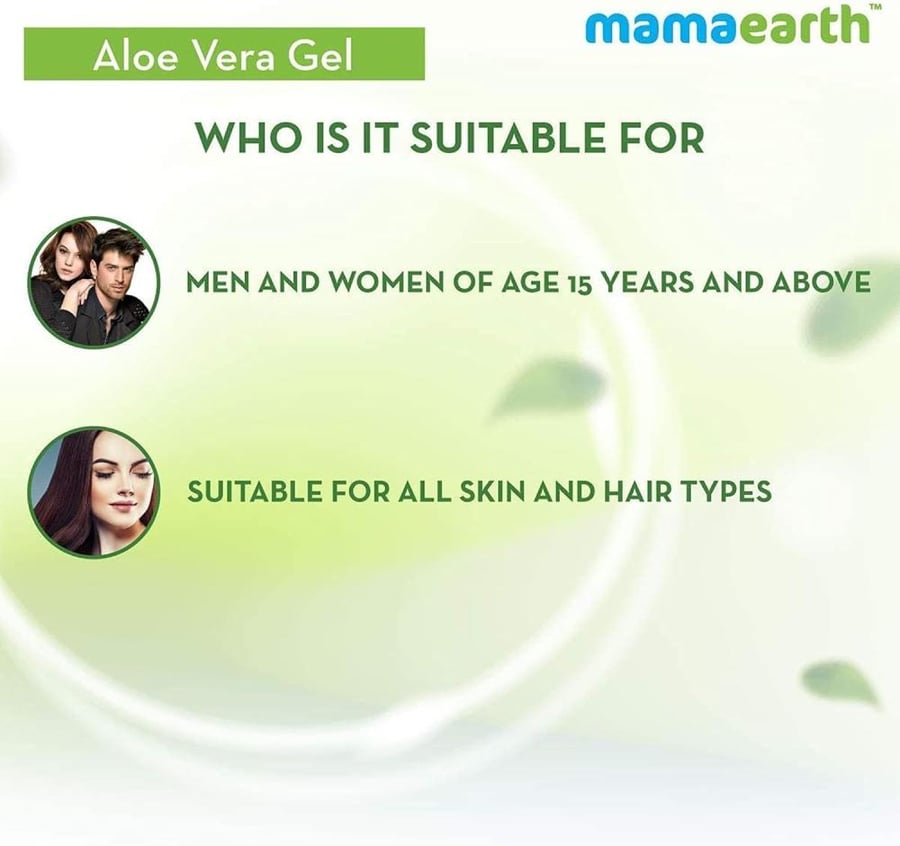 Mamaearth Aloe Vera Gel for Face, Skin & Hair with Pure Aloe Vera, Vitamin E & Glycerin | Soothes Irritated Skin, Hydrates, Heals Cuts & Burns | No Parabens, Silicone-Free, For Men & Women 300ml