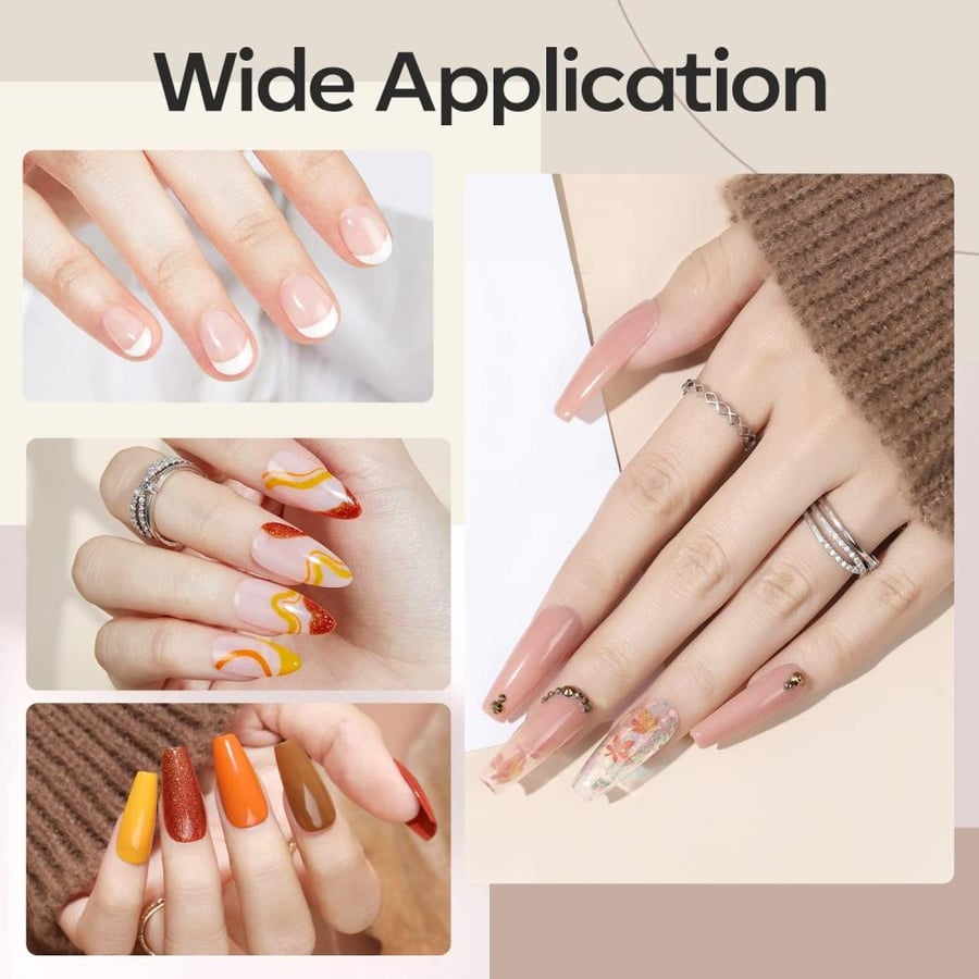 modelones Builder Nail Gel, 7-in-One Clear Builder for Thickening, LED Lamp Cured Hard Nail Strengthener Extension Base Rhinestone Glue Gel in a Bottle