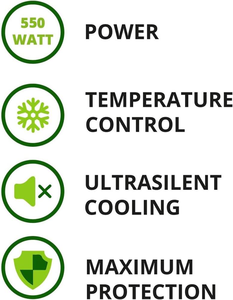 Tecnoware ATX 550W power supply for PC - Silent 12 cm fan - Connectors 2 x SATA, 1 x 24 Poles, 1 x 12V 4 + 4 Poles, 2 x Molex, 1 x Floppy
