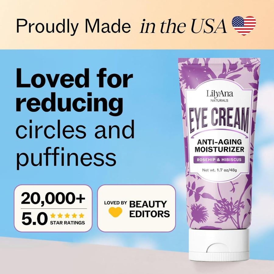 LilyAna Naturals Eye Cream for Dark Circles & Puffiness, 1.7 oz