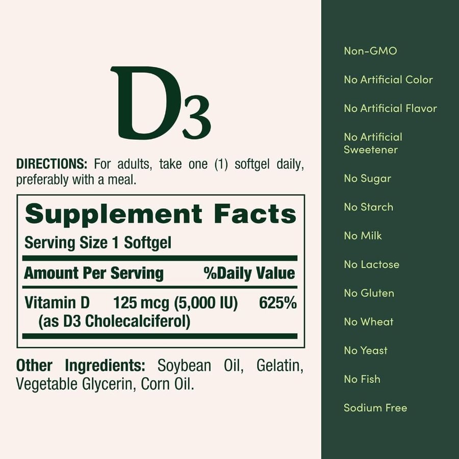 Vitamin D by Nature's Bounty, Supports Immune Health & Bone Health, 2000IU Vitamin D3, 150 Softgels