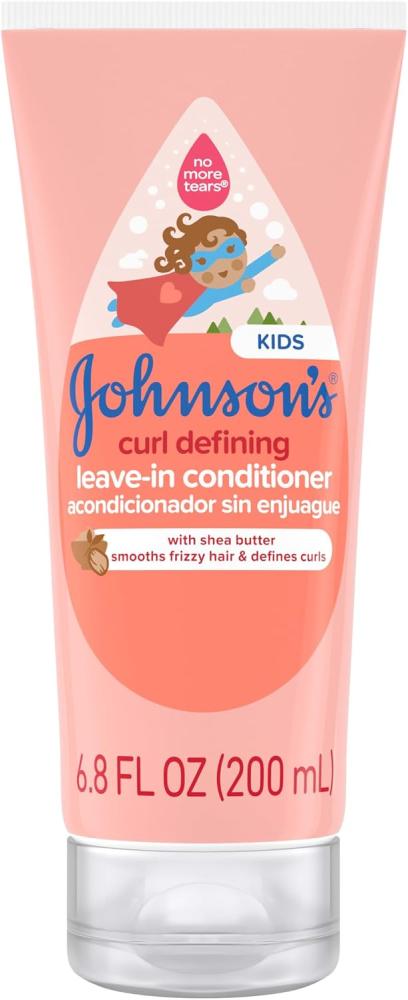 Johnson's Curl Defining Tear-Free Kids' Leave-in Conditioner with Shea Butter, Paraben-, Sulfate- & Dye-Free Formula, Hypoallergenic & Gentle for Toddlers' Hair, 6.8 fl. oz