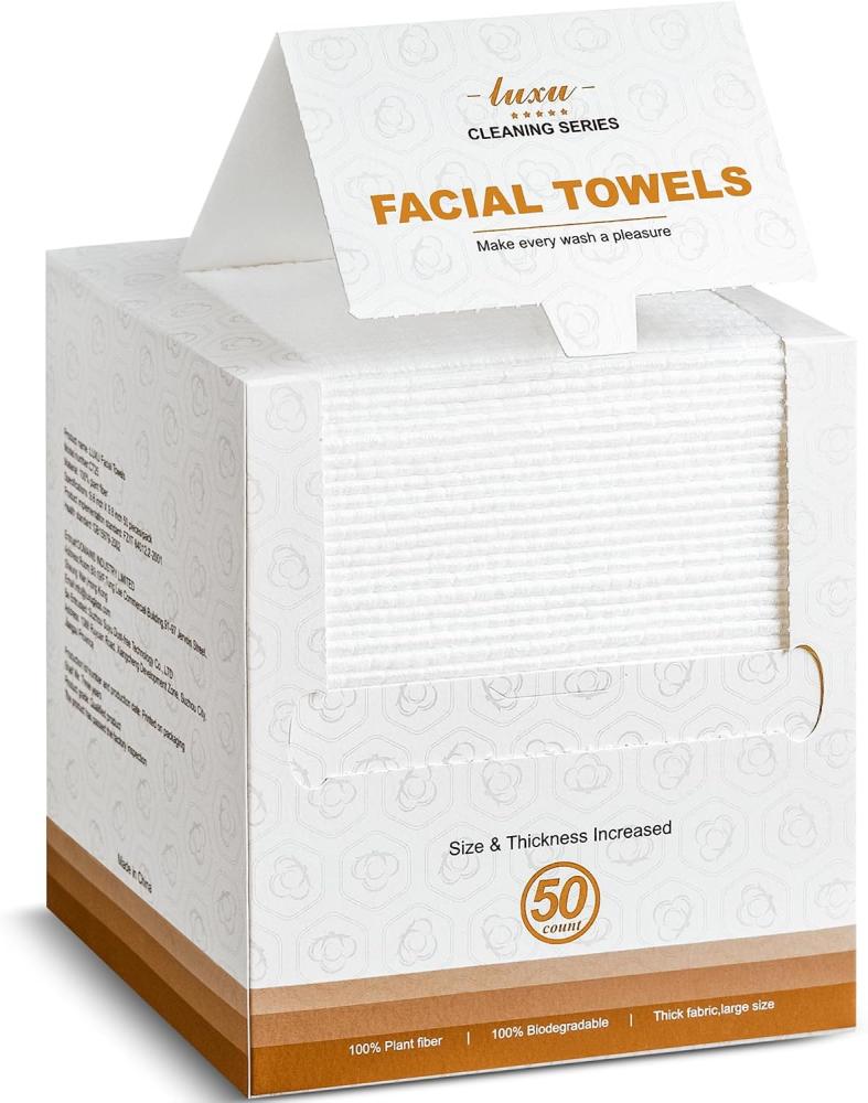 LUXU Face Towels,Ultra‑Soft Facial Towels,Extra Thick Disposable Face Towel