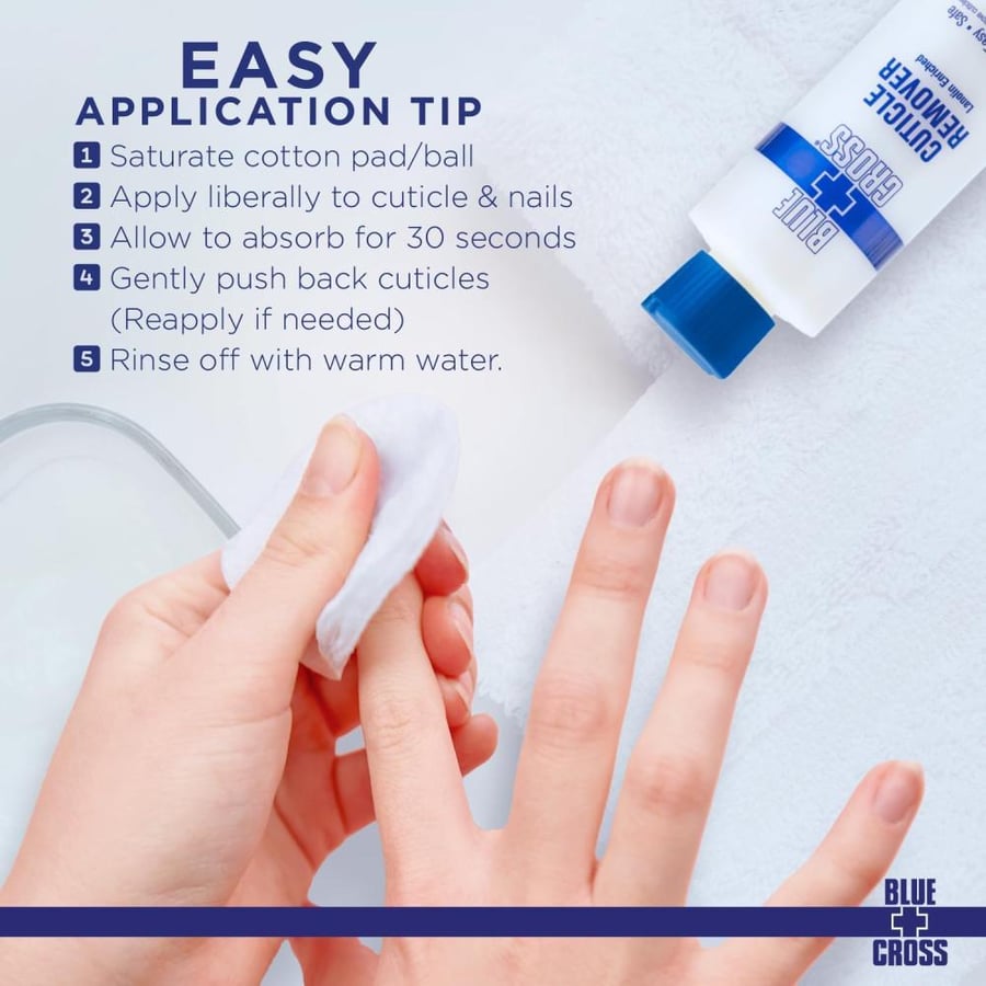 Blue Cross Hydrating, Moisturizing, Strengthening Cuticle Remover Oil with Lanolin for Brittle Nails, Hang Nails + Dry Cuticles, Made in USA, 32 ounce