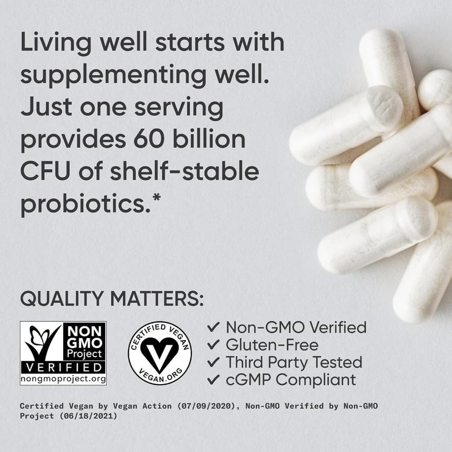 Sports Research Daily Probiotics with Prebiotics for Women, Men - Non-GMO Verified & Vegan Certified (30 Delayed-Release Veggie Caps)