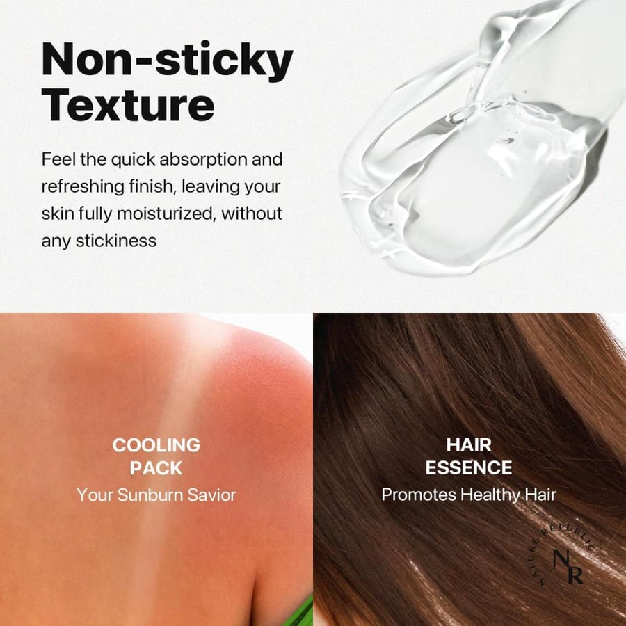 Nature Republic 3 PCS Aloe Vera Soothing Gel, 92% Soothing and Moisture, 300ml, NS17-G