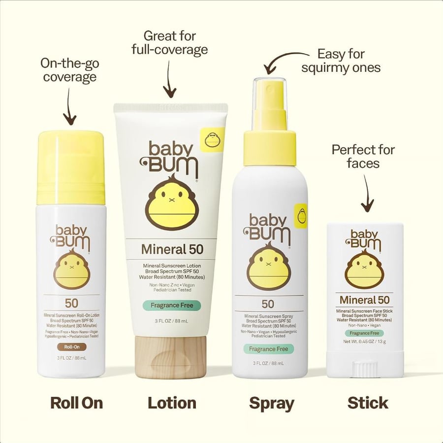 Sun Bum Baby Bum Mineral Sunscreen Roll-On Lotion SPF 50 3 fl oz