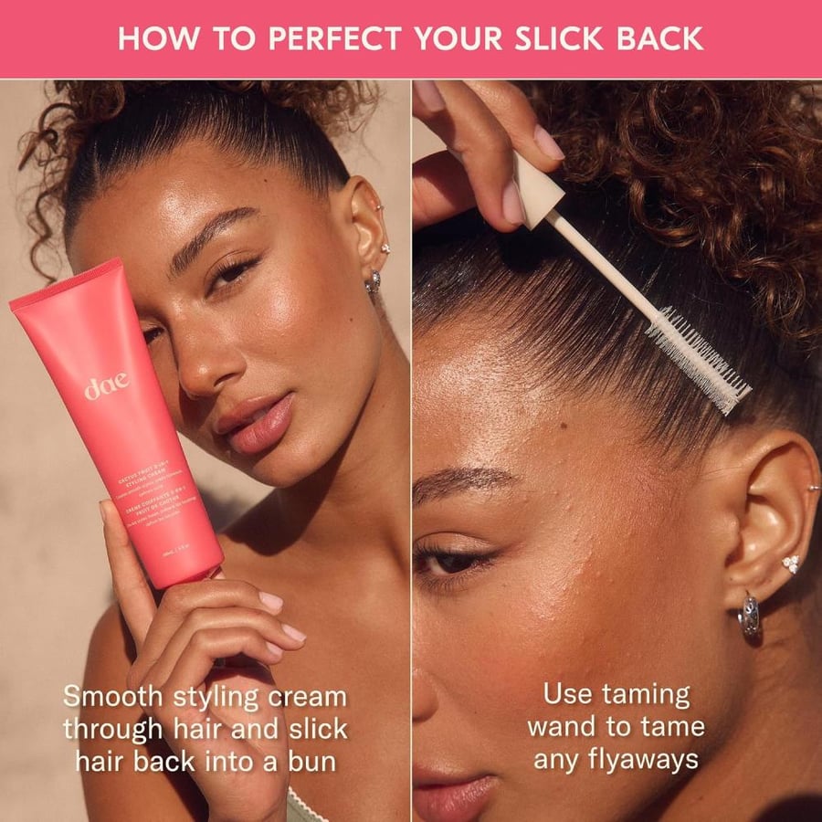 DAE Hair Cactus Fruit 3-In-1 Styling Cream & Taming Wand - Tame Flyaways, Smooth Frizz, Style Edges (0.6 oz.)
