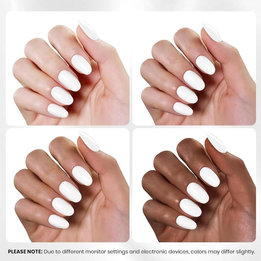 Beetles White Gel Nail Polish,15ml Winter Soak Off UV Gel Polish French Nail Art Manicure Salon DIY Design at Home Gift for Women