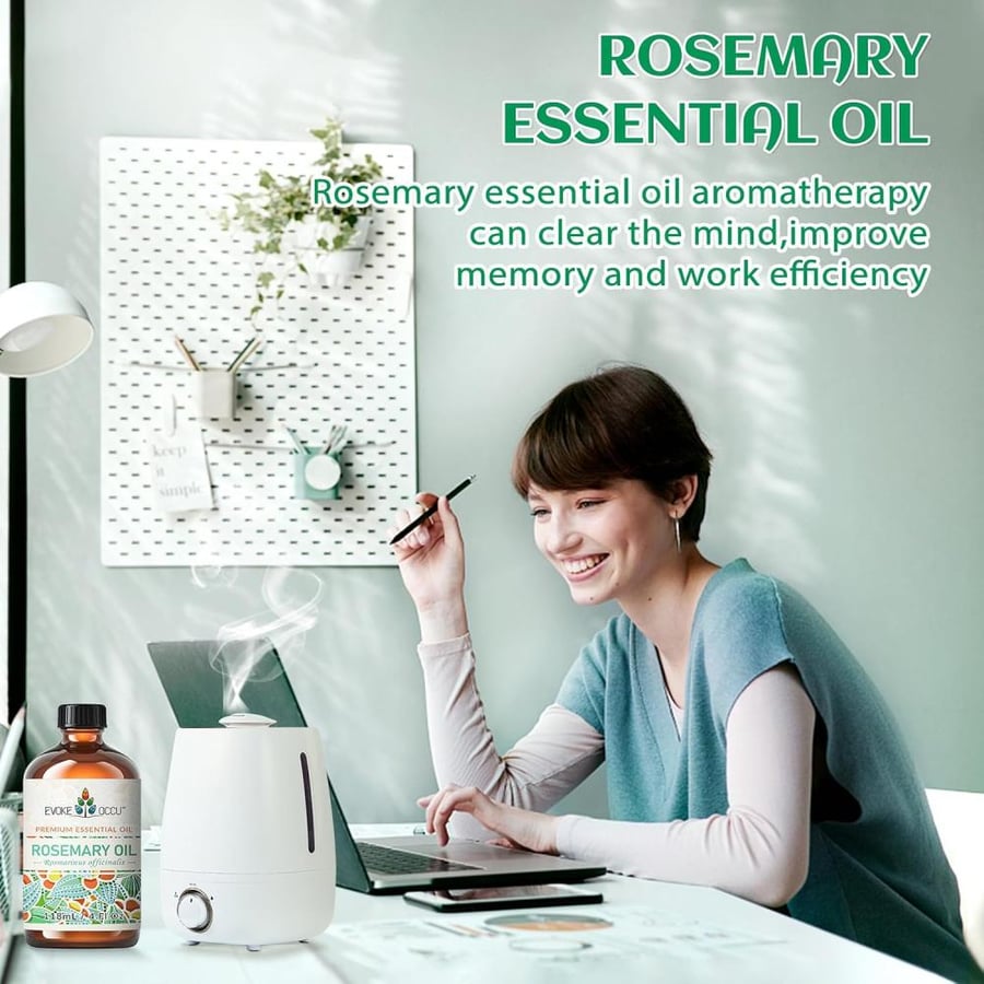 Rosemary Essential Oil 4 Oz, Pure Rosemary Oil for Hair Skin Home Diffuser- 4 FL Oz