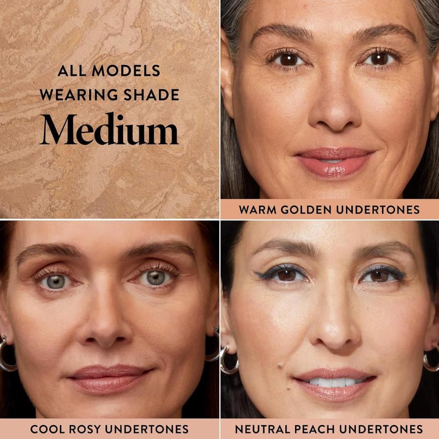 LAURA GELLER NEW YORK Award-Winning Baked Balance-n-Brighten Color Correcting Powder Foundation - Medium - Buildable Light to Medium Coverage - Demi-Matte Natural Finish