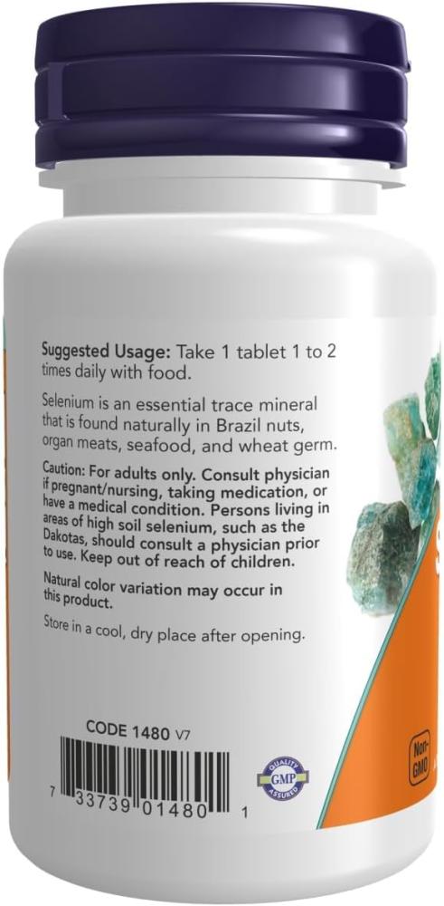 NOW Supplements, Selenium 100 mcg, 100 Tablets