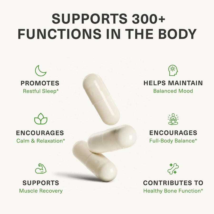 BiOptimizers Magnesium Breakthrough Supplement 4.0 - Has 7 Forms of Magnesium: Glycinate, Malate, Citrate, and More - Natural Sleep and Brain Supplement - 30 Capsules