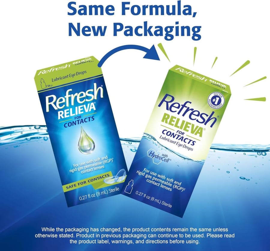 Refresh Relieva for Contacts Lubricant Eye Drops, 0.27 Fl Oz Sterile
