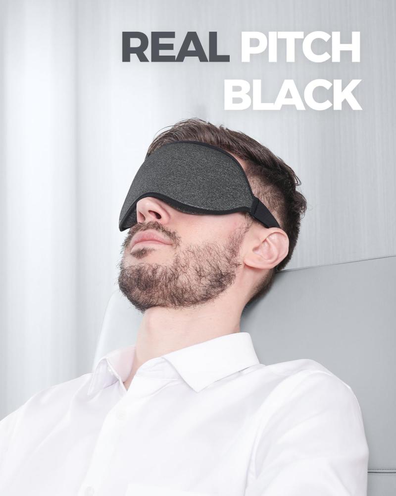 MZOO Luxury Sleep Mask for Back and Side Sleeper, 100% Block Out Light Sleeping Eye Mask for Women Men, Zero Eye Pressure 3D Contoured Night Blindfold, Breathable & Soft Eye Shade Cover
