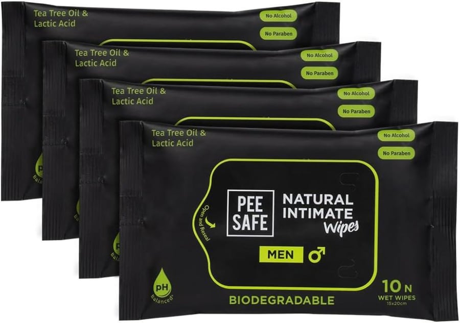 Pee Safe Intimate Wipes Men 10N