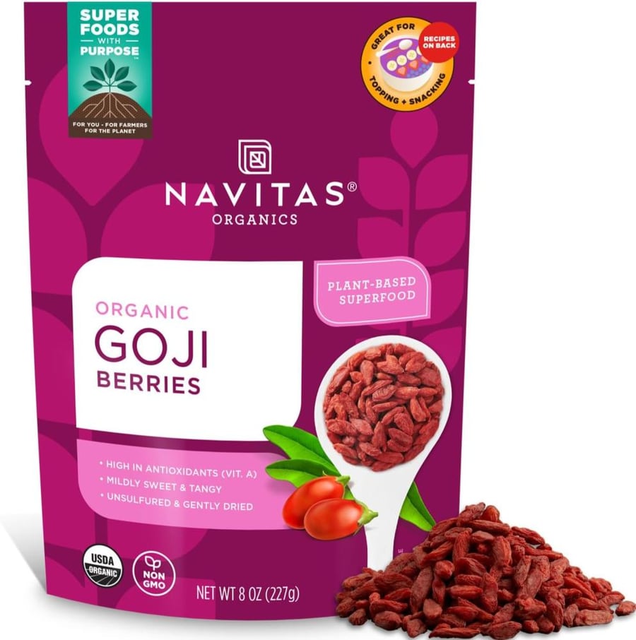 Navitas Organics Goji Berries, 8oz Pouch