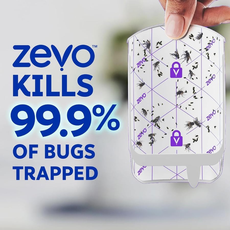 Zevo Flying Insect Trap for Fruit Flies & Gnats, 1 Plug-in Base & 1 Refills