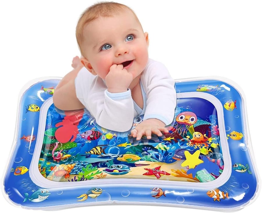 Baby Water Mat, Water Baby Game mat, Inflatable Baby Play Mat and Toddlers is The Perfect Fun time Play Activity Center Your Baby's Stimulation Growth, multi color